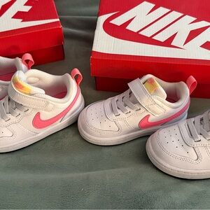 Nike Kids' White and Pink Velcro Sneakers size 6C toddler 2 available